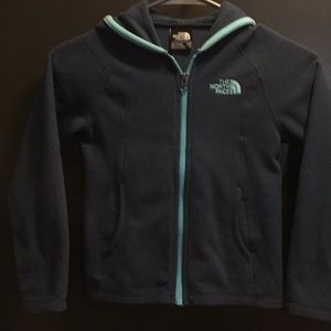 North face fleece full zip hoodie ....size 5